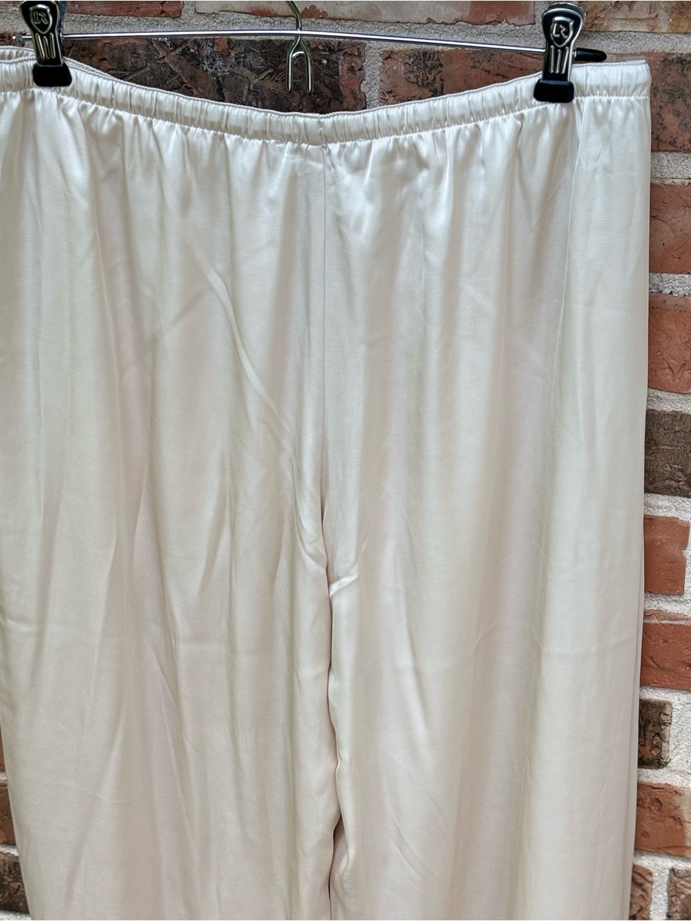 Abercrombie & Fitch Cream Silky Satin Elastic Waist Pants.Fully Lined MWTags SzS - Picture 7 of 9
